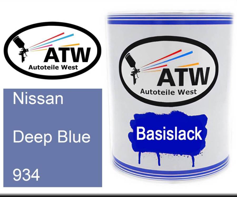 Nissan, Deep Blue, 934: 1L Lackdose, von ATW Autoteile West.